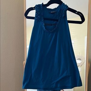 Self Esteem turquoise Ruched Embellished Tank Top